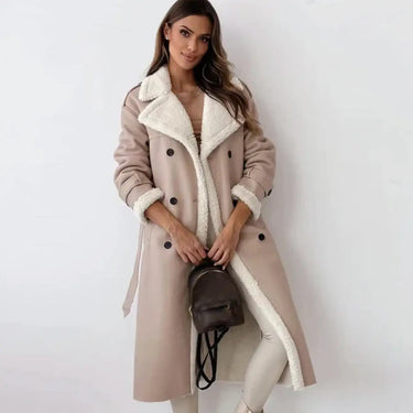 Long Coat Women with Fleece Lining and Teddy Collar – Elegant Long Winter Coat for Chilly Days, Black 4