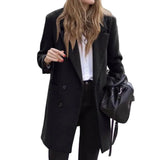 Luxe Wool Blend Coat – Double Breasted Warm Winter Outerwear 8