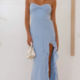 Lyra - Ruffle Trim Side Slit Maxi Dress 2