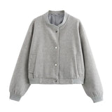 MUJER 2025 Women Jacket Cropped Bomber Jackets For Women Beige Black Tweed Jacket Woman Fashion Long Sleeve New In Short Coats 10