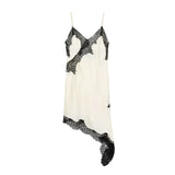 MUJER Lace Slip Mini Dress Women Satin Backless Summer Dress Woman Asymmetric Party Women's Dress Sexy Beach Dresses for Women 7