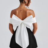 Noir Bloom Mini Dress - Black/White 0