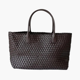 Olyndra | Tan Woven Leather Tote Bag – Effortless & Stylish 2