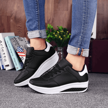 Orthopedic Women's Black Leather Sneakers 3