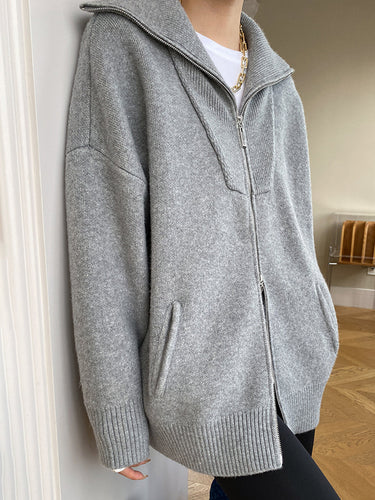 Oversized Open Collar Cardigan 1