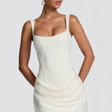 Paulette White Ruched Bodycon Mini Dress 3