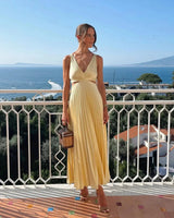 Pleated Maxi Dress 0