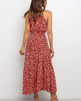Polka Dot Halter Midi Sundress 8