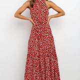 Polka Dot Halter Midi Sundress 9
