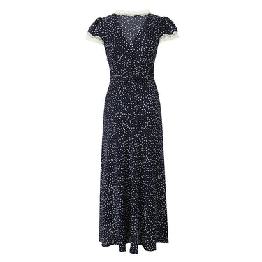 Polka Dot Midi Dress for Women – Lightweight Summer Dress with V-Neck and Short Sleeves, Casual Wear 3