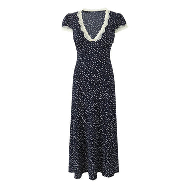 Polka Dot Midi Dress for Women – Lightweight Summer Dress with V-Neck and Short Sleeves, Casual Wear 4