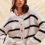 Polly | Women's Striped Button-Down Winter Cardigan 1