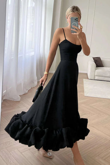 REINA MIDI DRESS - BLACK 1