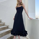 REINA MIDI DRESS - BLACK 2