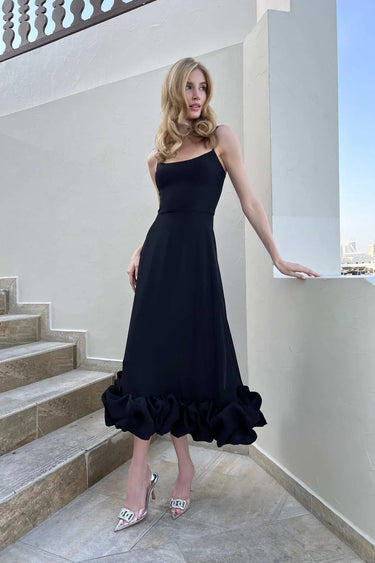 REINA MIDI DRESS - BLACK 2