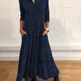 Relaxed Long Autumn Dress With V-Neck In Multiple Colours 1
