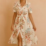 Rosa Midi Shirt Dress – Elegant Belted Design with Front Slit for Summer Outings 2