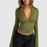 Roxana | Long-sleeved top with lace – Feminine elegance for every occasion 0