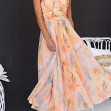 Sandra | Elegant Watercolour Maxi Dress for Summer 2