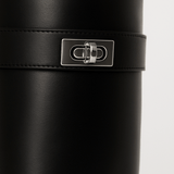 Shark Lock Knee-High Leather Boots 2