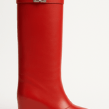 Shark Lock Knee-High Leather Boots 6