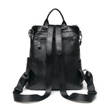 Soft Backpacks for women New PU Artificial Leather women's backpack large capacity black backpack fashion trend student class 4