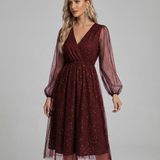 Sophia V-Neck Cocktail Dress – Elegant Slim Fit for Special Occasions 4