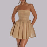 Sparkly Mini Dress – Elegant Strapless A-Line Design 5