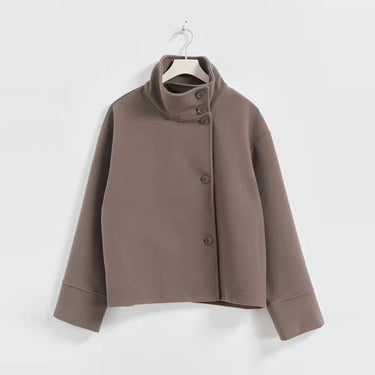 Stand Collar Women Winter Woolen Coats 2025 Autumn Single Breasted Loose Female Long Sleeve Jacket Office Lady Street Short Coat 10