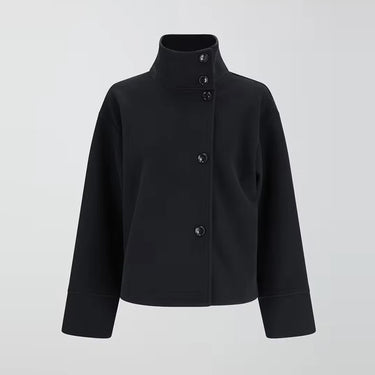 Stand Collar Women Winter Woolen Coats 2025 Autumn Single Breasted Loose Female Long Sleeve Jacket Office Lady Street Short Coat 11