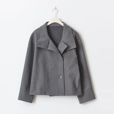 Stand Collar Women Winter Woolen Coats 2025 Autumn Single Breasted Loose Female Long Sleeve Jacket Office Lady Street Short Coat 9