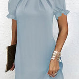 Summer Shirred Mini Dress – Playful Bubble Sleeves for Warm-Weather Style 0