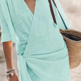 Summer V-Neck Dress – Chic Lace-Up Design for Effortless Style 4