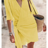 Summer V-Neck Dress – Chic Lace-Up Design for Effortless Style 7