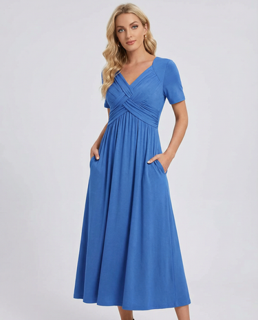 Summer V-Neck Dress – Flattering Casual Style for Warm Days 1