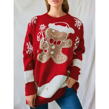 Sweater Women Christmas Snowman Knitted Long Sleeve Round Neck Ladies Jumper Fashion Casual Winter Autumn Pullover Clothes 2025 0