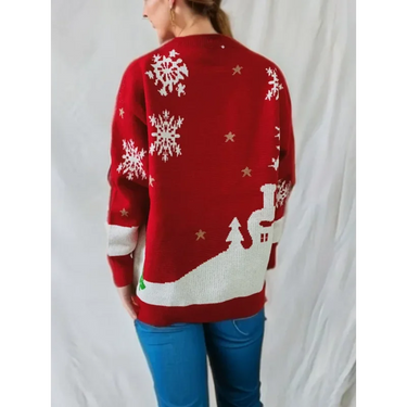 Sweater Women Christmas Snowman Knitted Long Sleeve Round Neck Ladies Jumper Fashion Casual Winter Autumn Pullover Clothes 2025 1