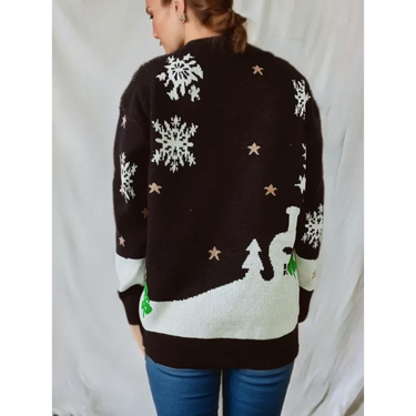 Sweater Women Christmas Snowman Knitted Long Sleeve Round Neck Ladies Jumper Fashion Casual Winter Autumn Pullover Clothes 2025 3