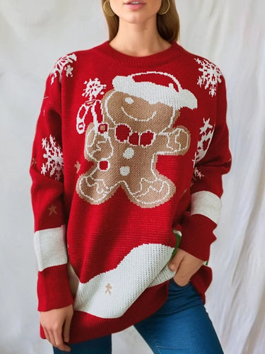 Sweater Women Christmas Snowman Knitted Long Sleeve Round Neck Ladies Jumper Fashion Casual Winter Autumn Pullover Clothes 2025 6