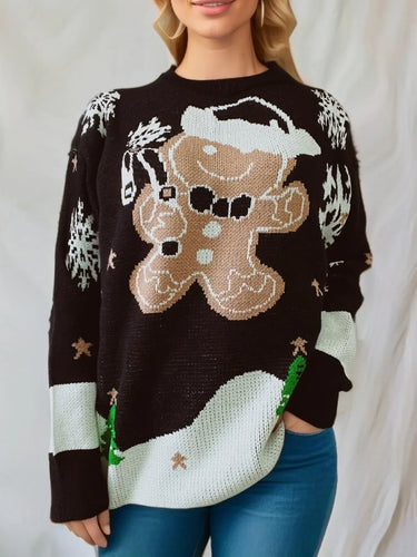 Sweater Women Christmas Snowman Knitted Long Sleeve Round Neck Ladies Jumper Fashion Casual Winter Autumn Pullover Clothes 2025 7