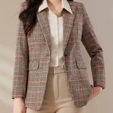 Tartan Blazer – Stylish Slim-Fit Design for Professional Settings 0
