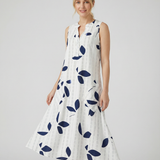 Tessa Leaf Print Maxi Dress – Stylish V-Neck Sleeveless Summer Look 2