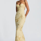Théoline Floral Jacquard Corset Maxi Dress 2