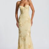 Théoline Floral Jacquard Corset Maxi Dress 3