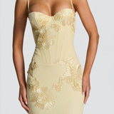 Théoline Floral Jacquard Corset Maxi Dress 4
