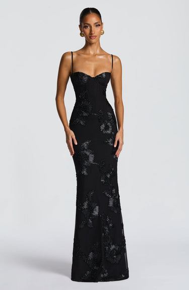 Théoline Floral Jacquard Corset Maxi Dress 9
