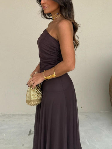 Toledo One Shoulder Mesh Maxi Dress 5