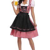 Traditional Bavarian Oktoberfest Costumes Plaid Dirndl Dresses Women Apron Dress German Beer Wench Maid Cosplay Party Dress 5