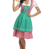 Traditional Bavarian Oktoberfest Costumes Plaid Dirndl Dresses Women Apron Dress German Beer Wench Maid Cosplay Party Dress 7
