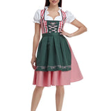 Traditional Bavarian Oktoberfest Costumes Plaid Dirndl Dresses Women Apron Dress German Beer Wench Maid Cosplay Party Dress 8